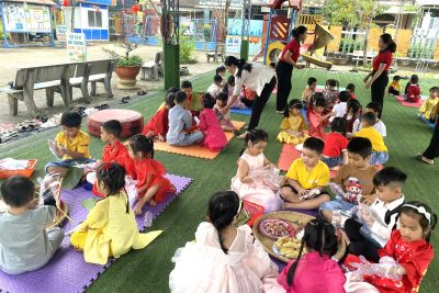 TRƯỜNG MẦM NON NGHĨA HIỆP THỰC HIỆN CHỦ ĐỀ “NGÀY TẾT QUÊ EM” TỔ CHỨC LỄ HỘI VUI XUÂN